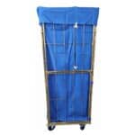 Boční profil prádelního vozíku s ochranným krytem 685x810x1850 mm v královské modré barvě – RTP Radom.