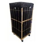 Prádelní vozík s uzavřeným černým potahem o rozměrech 685x810x1850 mm – RTP Radom.