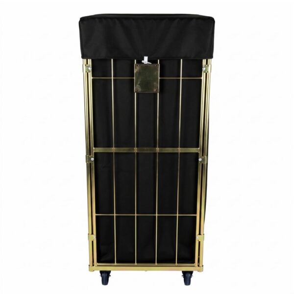 Pohled zezadu na prádelní vozík s černým potahem – RTP Radom.